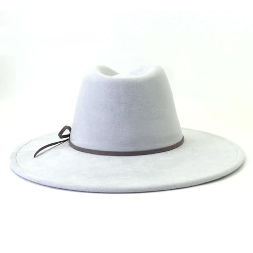 Image of Fedora Hats for Women Man with Big Wide Brim Classic Suede Panama Hat Western Outdoor hat