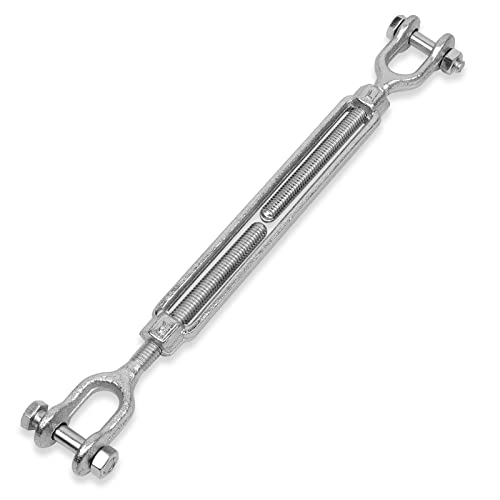 Hot Dipped Galvanized Steel Jaw and Jaw Turnbuckle - Heavy Duty Turnbuckle, 1/2" Threaded Diameter x 18, 3500 lbs Working Load Limit - Durable,Weather Resistant by HOKINETY - Used condition - US$20.16