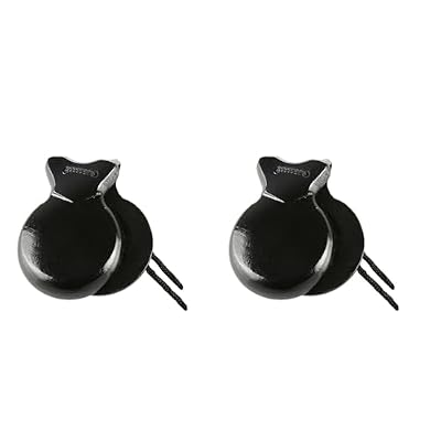 ordinarYone 2Pcs Traditional Castanet Wood Spanish Castanets Flamenco Dance Castanets with String Hand Clapper Orff Music Instrument