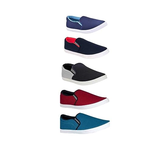 Image of BRUTON Sneakers Loafers PVC Sole Casual Slip-On for Men's & Boy's (Multicolor, Pack of 5 - Numeric 7)