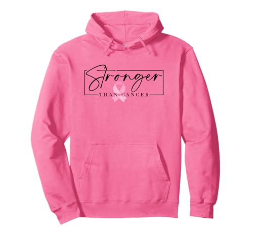 Pink Breast Cancer Awareness Stronger than Cancer Pullover Hoodie