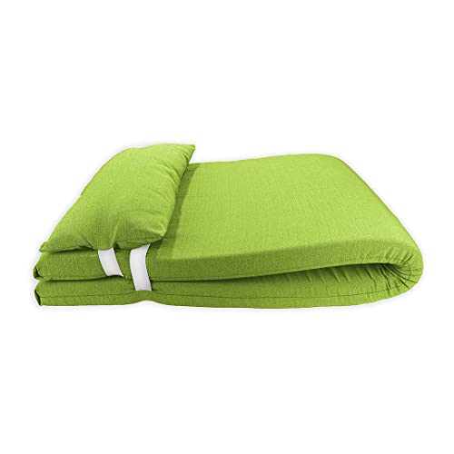 Acomoda Textil - Colchón Tumbona con Cojín 180x60x6 cm. Desenfundable, Elegante y Cómodo. Ideal para Jardín Piscina, Playa, Balcón y Terraza. (Pistacho, 1)