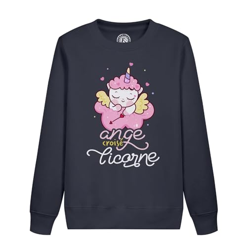 Sweat enfant licorne ange croisé mignon idéal pour l'école et les sorties de week-end