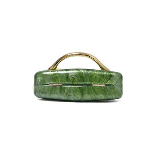 Image of Acrylic Clutch Purse for Women Classic Round Acrylic Evening Handbag Vintage Metal Handlebars Bag for Wedding Party Prom