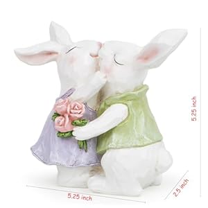 Hodao Easter Bunny Couple Decorations Spring Rabbit Figurines Valentine Day Tabletop Decor for Party Home Holiday Cute Rabbit Easter Day Couple Gifts in White Hodao Easter Bunny Couple Decorations Spring Rabbit Figurines Valentine Day Tabletop Decor for Party Home Holiday Cute Rabbit Easter Day Couple Gifts in White