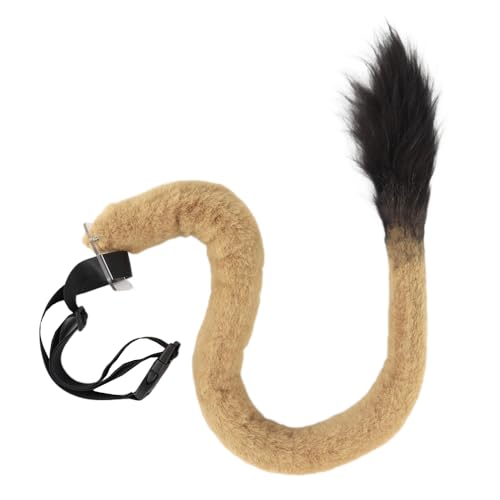 TTYAO REII Game Cosplay Tail Lion Tail Furry Fursuit Costume Accessories for Adults Game Role Play (Black Brown)
