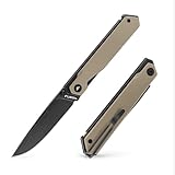 FLISSA 折りたたみナイフ フォールディングナイフ アウトドアナイフ サバイバルナイフ グリップ取り外し可能 G10ハンドル ライナーロック DIY 登山 キャンプ 防災 釣り キャンプ アウトドア 全5色【ブラウン】