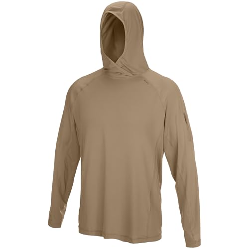 Vertx Mens Full Sun Hoody with Protection Outdoor Performance Hoodie Moisture-Wicking Quick-Dry Desert Tan - Medium