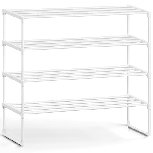 Image of SONGMICS Shoe Rack, 4-Tier Shoe Organizer, Metal Storage Shelf (Pack of 6)