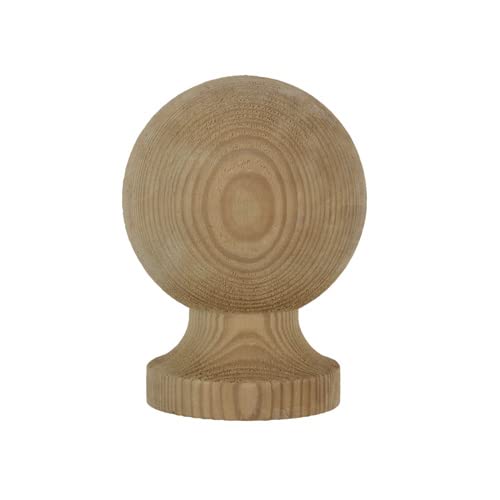 Wooden Post Finial - Treated Pine - Acorn or Ball 50 75 100mm Brown or Green Cap (75mm Ball - Green)