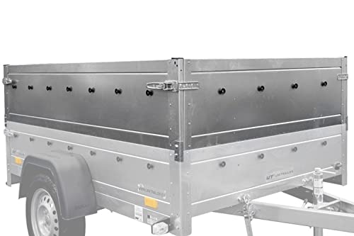 UNITRAILER Bordwanderhöhung 40 cm für Garden Trailer 150 Kipp, zusätzliche Bordwände aus verzinktem Stahlblech zur Erhöhung des Laderaums auf 150x106 cm Ladefläche, inklusive Montageschrauben