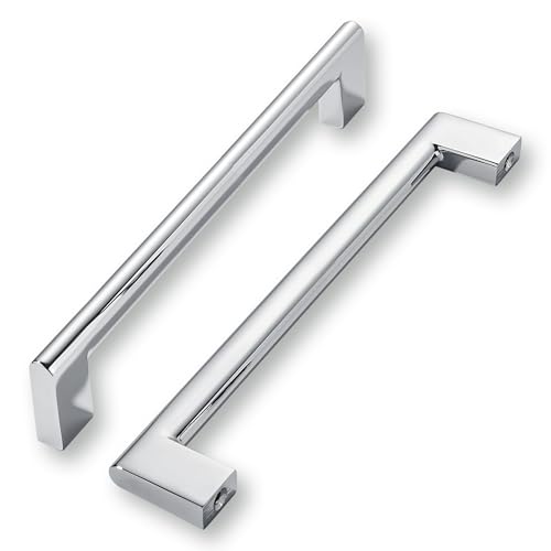 khtumeware 6 Inch Hole Center 6 Pack Polished Chrome Cabinet Pulls Heavy Duty Solid Kitchen Drawer Handle, Hardware for Bathroom, Drawer, Cabinet, Door Cabinet by khtumeware - Used condition - US$25.89