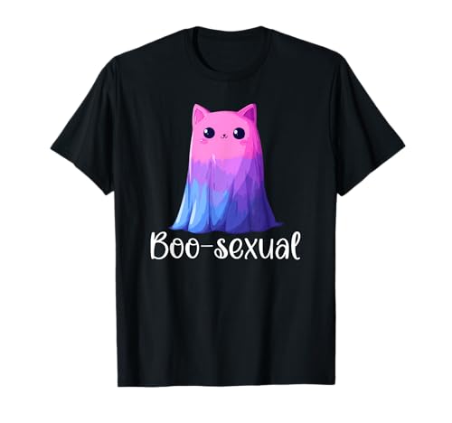 Cute Bisexual Ghost Cat in Sheet Boo-Sexual Halloween Pun T�V���c
