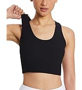 BALEAF Women's Ribbed Cropped Tank Tops Sleeveless Tight Crop Tops Double Layered for Workout Casual