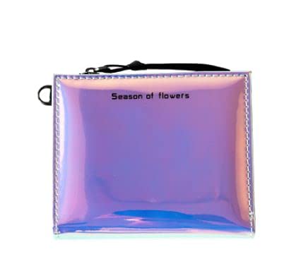 Wallet Fashion Holographic Laser Short Multifunctional Card Holder for Women Ladies Girls thin purse (Brilliant blue color)