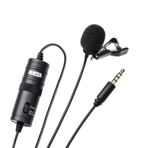 Image of BOYA ByM1 Auxiliary Omnidirectional Lavalier Condenser Microphone with 20ft Audio Cable (Black)