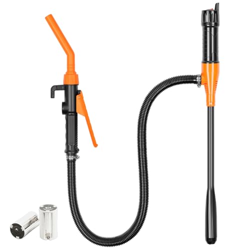 EAFCar Powered Battery Fuel Transfer Pump,Battery Operated Transfer Pumps with Quick Stop Nozzle,Water & Fuel Transfer Pump for Gasoline Diesel Oil Gas Water Fish Tank
