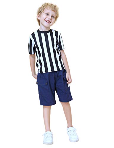image for TOPTIE Children's Referee Shirt Costume Kids Ref Uniform for Soccer Fo