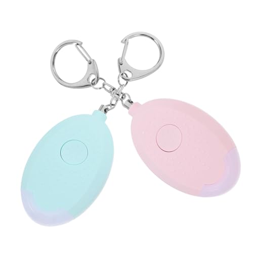 Mikikit 2pcs Security Siren Safety Alarm LED Security Alarm Keychains Alarm Clocks for Personal Alarm Emergency Tool Sound Alarm Personal Alarm Keychain Emergency Device Abs