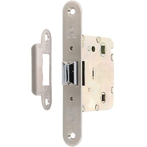 Amig - Picaporte Unificado Mod.2001 para Puertas de Madera de Paso a Baños, Cocinas o Habitaciones - Cierre de Embutir de Acero Inoxidable - De Entrada 50 mm - Frente en Canto Redondo