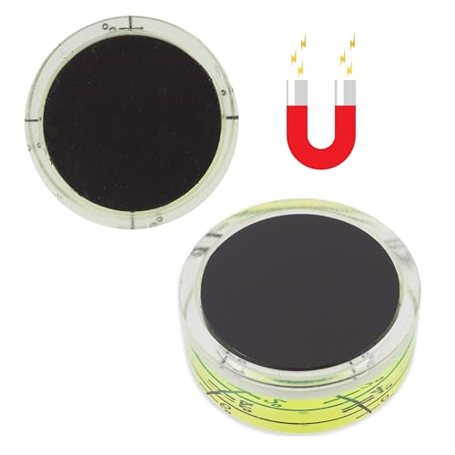 Magnetische Libellen Set, 5 Stück, mit Ø 32 mm Durchmesser, runde Wasserwaage mit Luftblase, kleine Libelle Wasser Waage, Nivellierung, Magnet Dosenlibelle für Wohnwagen, Kamera, Spirit Level Bullseye