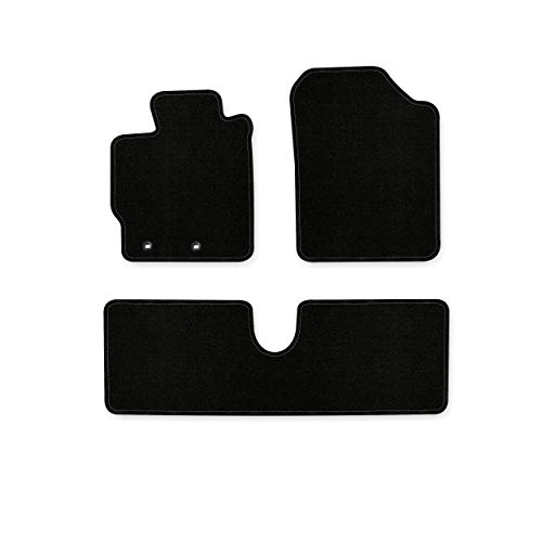Bär-AfC Auto Fußmatten Basic passend für Toyota Yaris P13 / XP13 2011-2020, Autoteppiche Nadelvlies Schwarz, Rand Kettelung Schwarz, Set 3-teilig, TY04821