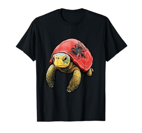 Camiseta de animales del orgullo nacional de albania con bandera de tortuga albanesa camiseta