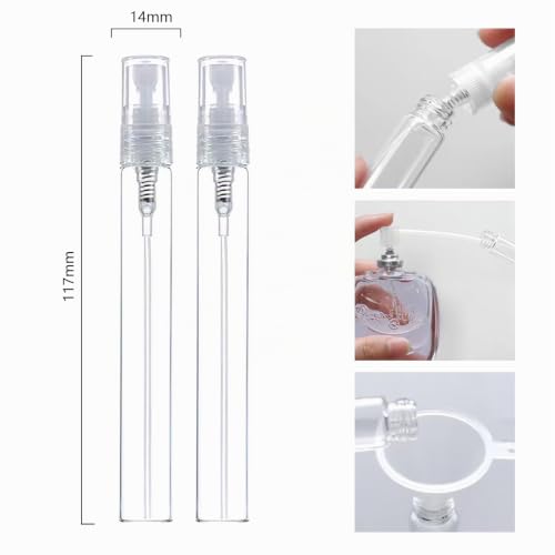 Phomanttonary Lot de 15 Pièces Vaporisateurs de Parfum, Flacon Pulvérisateur Vide en Transparent de 10ML pour Échantillon Parfum, Voyage et Cosmétique, Portable Flacons Atomiseurs（10ML） – vue 2