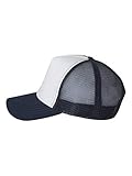 Mega Cap - Five Panel PET Mesh Back Trucker - 6886-White/Navy