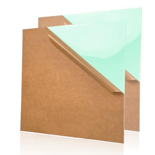 Image of 2-Pack Pastel Green Cell Cast Acrylic Sheets, 11.8x11.8 x 1 /8 in