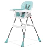 Dream On Me TableTalk 2-in-1 High Chair for Baby & Toddler – Convertible High Chair to Junior Chair, Removable Padded Seat, Dual Dishwasher-Safe Trays, Styrdy Steel Frame, Quick Folding Design – Aqua
