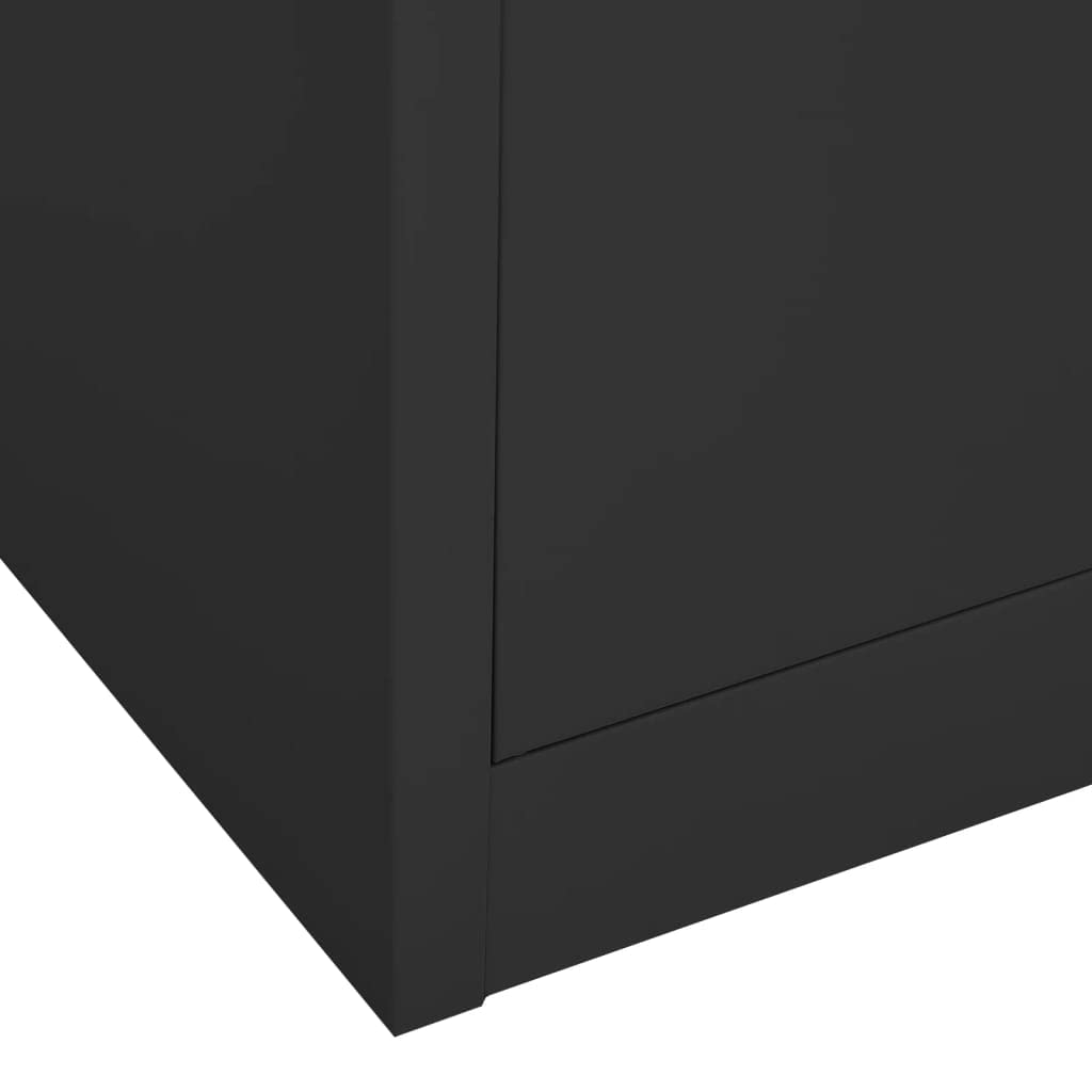 Armadietto alto in metallo da 180 cm, con ante bloccabili, ripiani regolabili, perfetto per ufficio, scuola, garage, dispensa, corridoio, resistente soluzione di archiviazione antracite