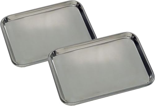 Steel Mayo Instrument Work Trays, 24 Gauge, Set of 2, 21.5