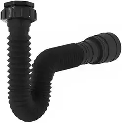 Delflex, Sifão Sanfonado Flexível Preto Cozinha Pia Banheiro Tanque