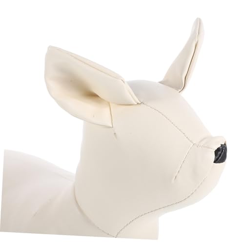 LIGIGWASH Leder Hundemannequin Sitzend Weiß S Robust und Dekorativ für Kleine Hundebekleidung zur Präsentation von Haustierkleidung im Geschäft Langlebiges Modell für Hundeshops