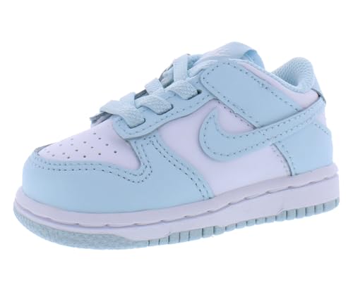 Nike Dunk Low Baby/Toddler Shoes (FB9107-105, White/Glacier Blue) Size 6