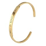 Daesar Armreifen Uhr für Damen BE Brave Pfeil Gold Armband Frauen Edelstahl Freundschaftsarmband Breit 6 MM