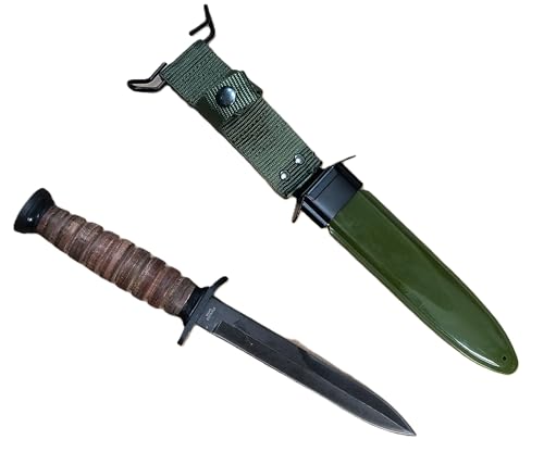 WWII Trench Knife Reproduction Combat Tacticle Stacked Leather Handle