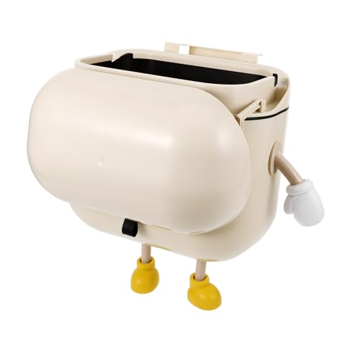 Caneca colgante para compost de cocina con tapa beige