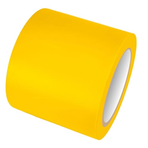 Image of GTSE 4 inch x 108 ft Yellow PVC Vinyl Floor Tape, 12 Rolls, Safety Marking Tape, 6 mil Thick, Suitable for Dance Floors, Gyms, Warehouses, Sports Facilities