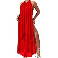 Vestidos de Verano para Mujer Informales de Malla con Cuello