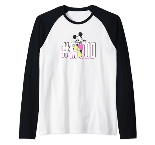T-shirt Mickey Mouse maillot de baseball tricolore en coton mélangé