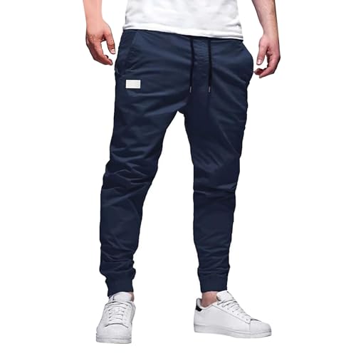 Casual Joggers for Men Cotton Drawstring Chino Cargo Pants Hiking Outdoor Twill Track Jogging Sweatpants Pants