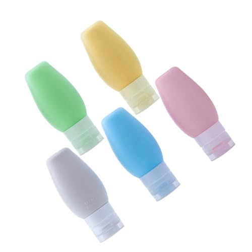 Garneck 5個 携帯用シリコン装瓶 化粧品容器 クリームボトル 詰め替え可能 旅行用ローションシャンプーボトル 多用途ポータブルコンテナ