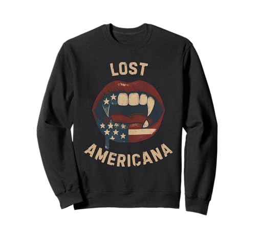 Lost Americana Vintage Vampire Patriotic Retro USA Sweatshirt