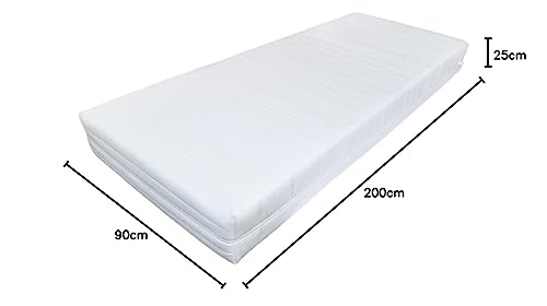 7 Zonen Gelmatratze Gelschaum Matratze Relax Höhe 25 cm mit 8 cm Gel Memory Schaum soft weich Raumgewicht RG50 + 7 Zonen Kaltschaum Schlafen wie auf Gelmatratzen Alternative Wasserbett (100 x 200 cm) – Bild 3