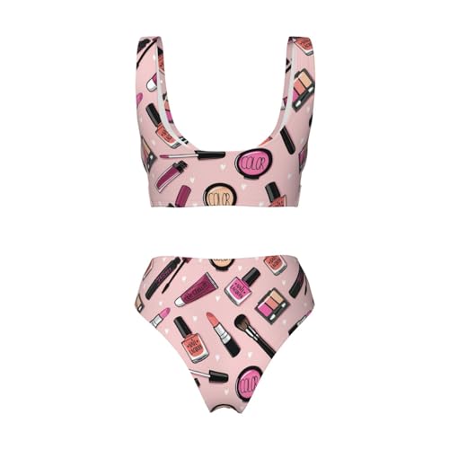 Bikini deux pièces imprimé cosmétique pour femme moderne idéal pour la plage - 6