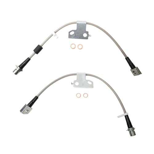 Image of TRQ Front Performance Brake Hose Set Compatible with 2015-2017 Ford Expedition Lincoln Navigator