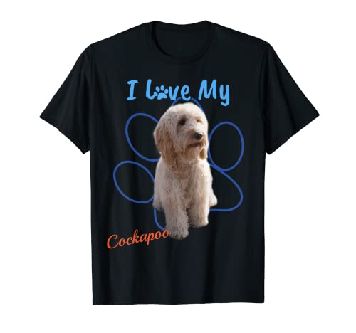 I love my cockapoo best dog lover t-shirt mit pfotenabdruck t-shirt