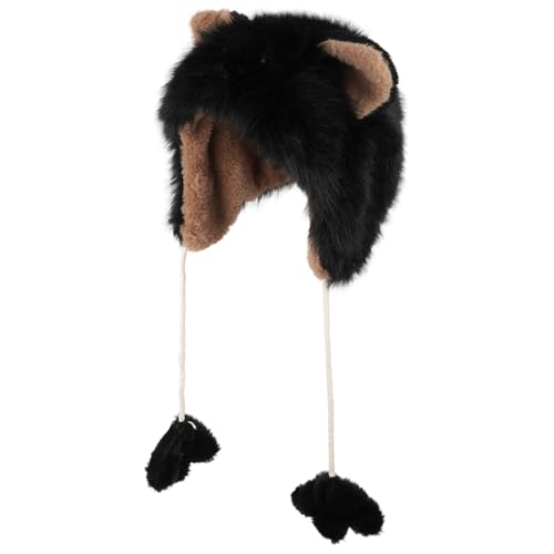 Cute Soft Plush Groundhog Hats Funny Cartoon Animal Warm Winter Caps for Women Girls Outdoor Slouchy Ear Protection